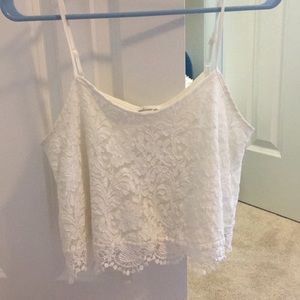 White Lace Tank Top Crop Top